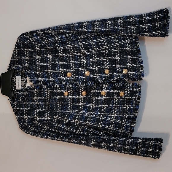 Calvin Klein Tweed  Cropped Jacket - Picture 2 of 9